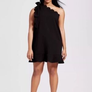 Victoria Beckham x Target Cold Shoulder Dress w Scalloped Edge Women’s 3X Black